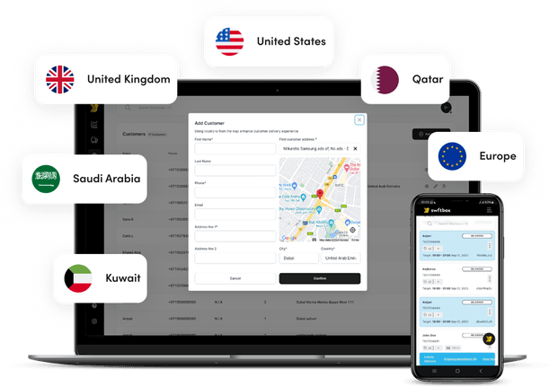swftbox global shipping map